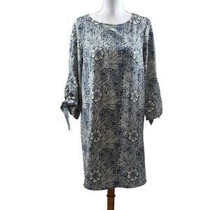 Morris & Co/H & M shift dress, ivory/navy, British design, Heritage, casual